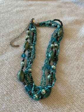 Multi-Strand Turquoise Beaded Necklace - Women's Fashion Jewelry